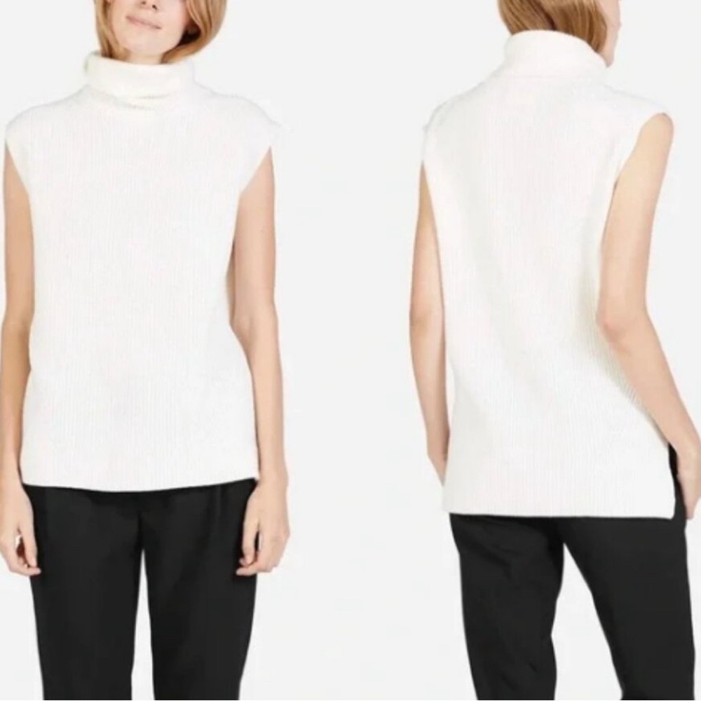 Everlane -women’s The chunky 100% wool sleeveless turtleneck vest sweater top XS